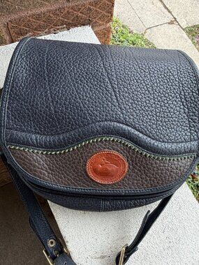 Dooney & Bourke Teton Equestrian Saddle Vintage Navy Crossbody Bag Unisex